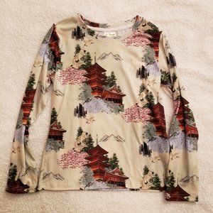 Kaylee (Firefly-inspired) Pagoda Cherry Blossom Long Sleeve Top Size Small